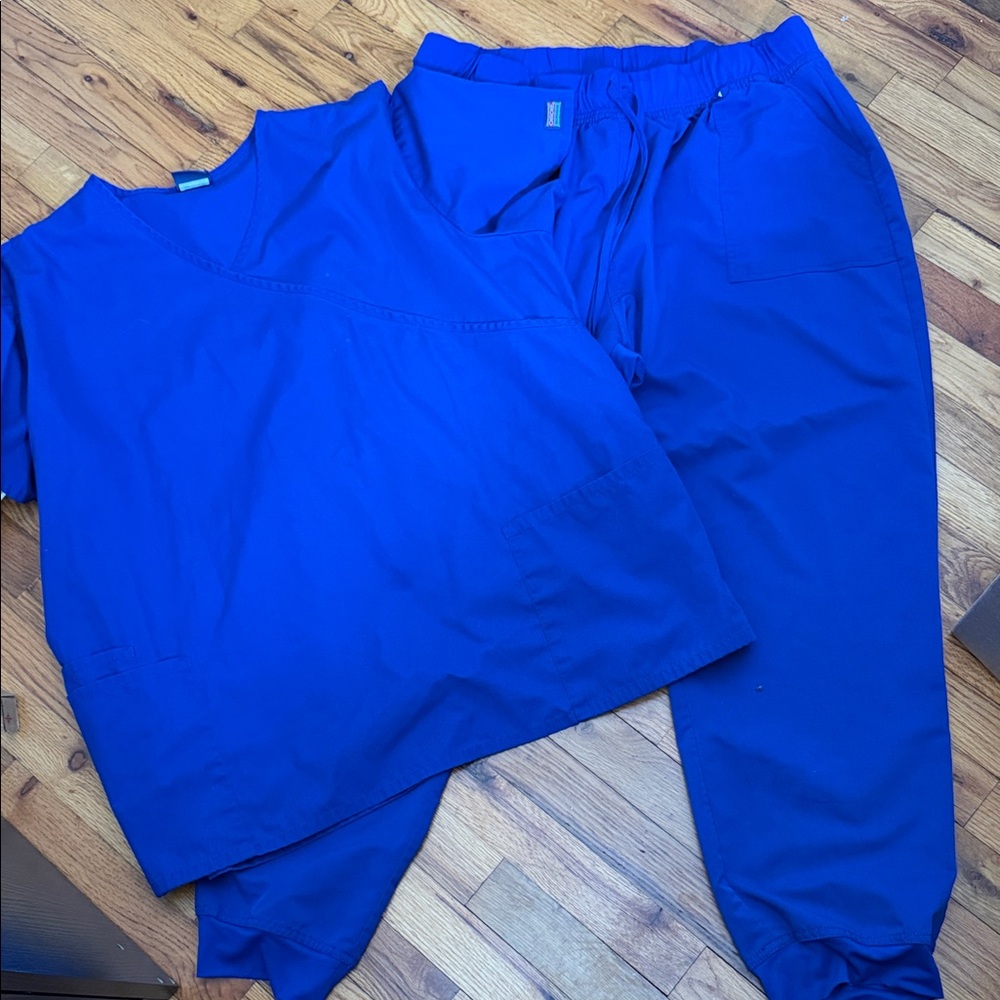 Cherokee Royal Blue Workwear Scrub Set